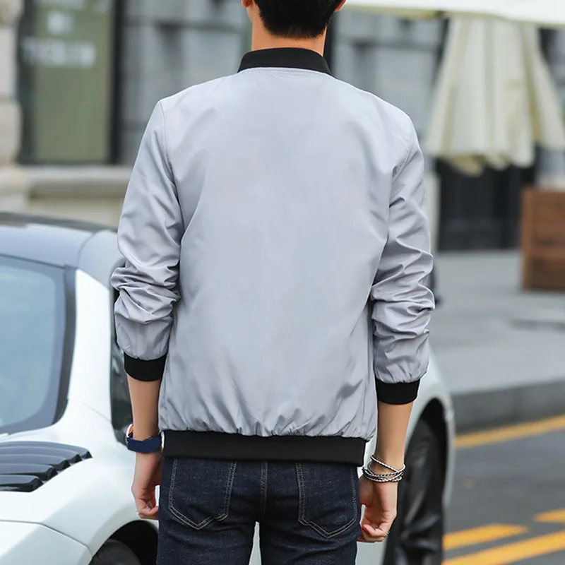 Мужское повседневное пальто тонкое простое бейсбольное дышащее для осени