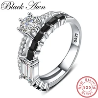 black awn luxury 925 sterling silver jewelry finger ring elegant rings for women girls gift g047
