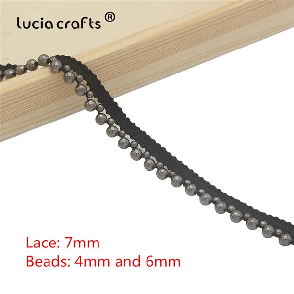 Style 14 Black Lucia crafts 1 ярд/Лот Белый/черный вышитый бисером кружевной отделкой Лента ткань лента DIY воротник швейная одежда головной убор материалы N0301 - Цвет: Style 14 Black