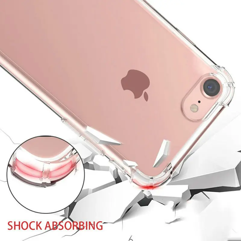 Оригинальный чехол для iPhone 8 7 6 Plus противоударный силиконовый из ТПУ XR XS Max