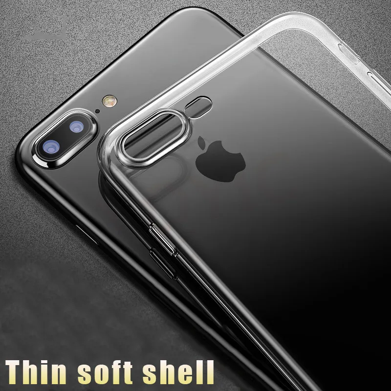 Антидетонационных Прозрачный чехол для телефона iPhone 7 5 5S SE 6 6S 8 плюс Мягкие