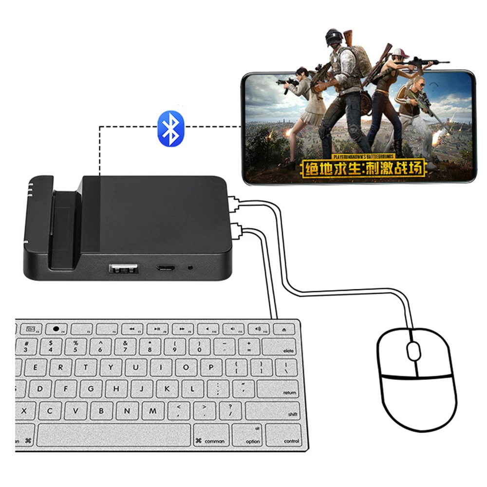 Для PUBG Мобильная игровая клавиатура мышь конвертер адаптер док-станция для системы Android bluetooth-соединение Быстрая стрельба