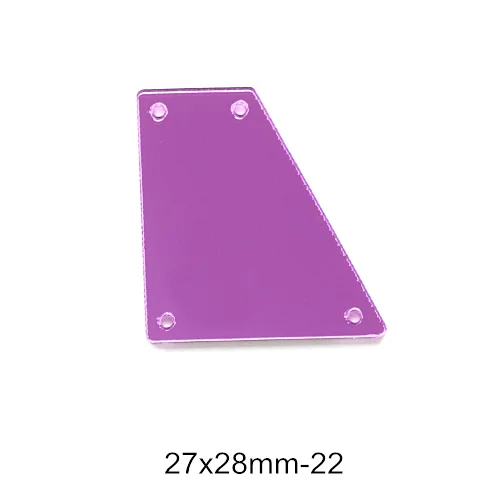 P22-27x28mm 50 шт. фиолетовые хрустальные зеркальные стразы с пришивкой, неровные темно-фиолетовые акриловые зеркальные стразы, пришивные стразы для одежды B3599 - Цвет: P22-27x28mm