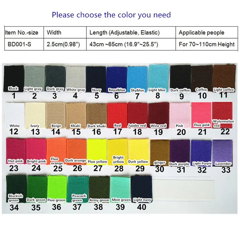 choose color Эластичные подтяжки для маленьких мальчиков и девочек с y-образной застежкой на спине; однотонные Детские подтяжки; детская одежда; аксессуары; BD001-S - Цвет: choose color