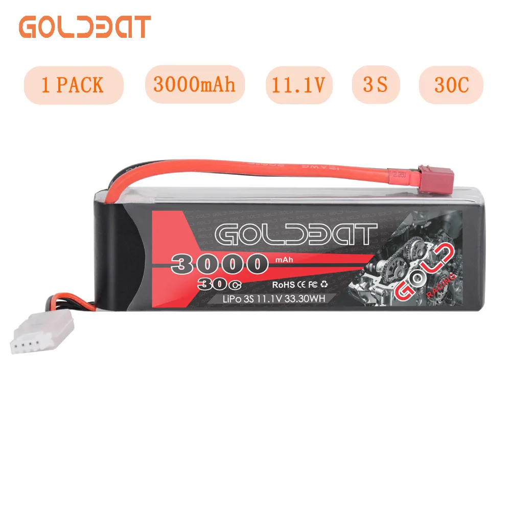 GOLDBAT 3000mAh RC LiPo батарея 11 1 V 3S для rc автомобиля 3000mah lipo 30C с t разъемом Heli Drone