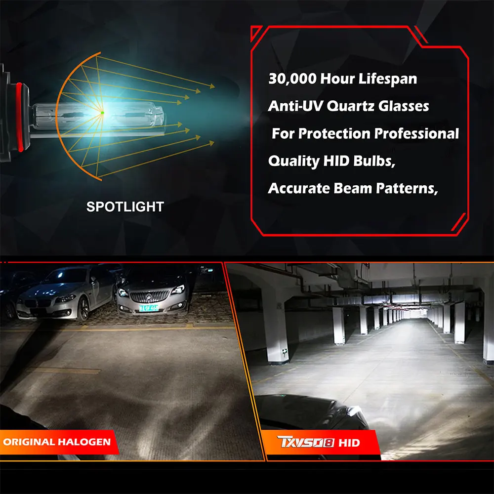 

TXVSO8 9004 HB1 9007 HB5 Hi Li Bi Xenon Car Headlights Kit Projector Fog Light 70W HID Bulbs With Ballast Lens Lamp Light Tuguan