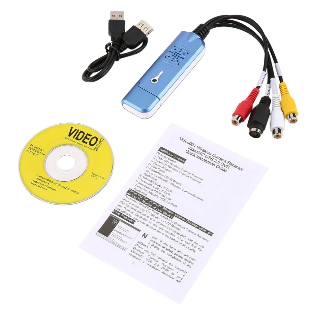 Новый Портативный USB 2 0 Видео Аудио адаптер карты захвата VHS DC60 DVD конвертер