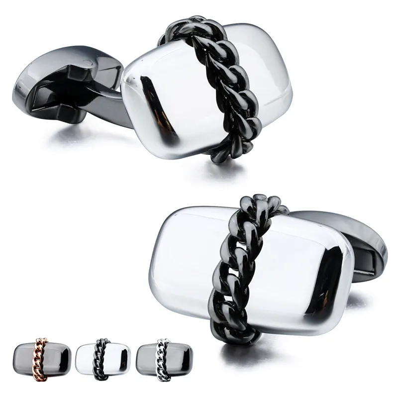 Заводская розничная продажа квадратные металлические модные мужские запонки