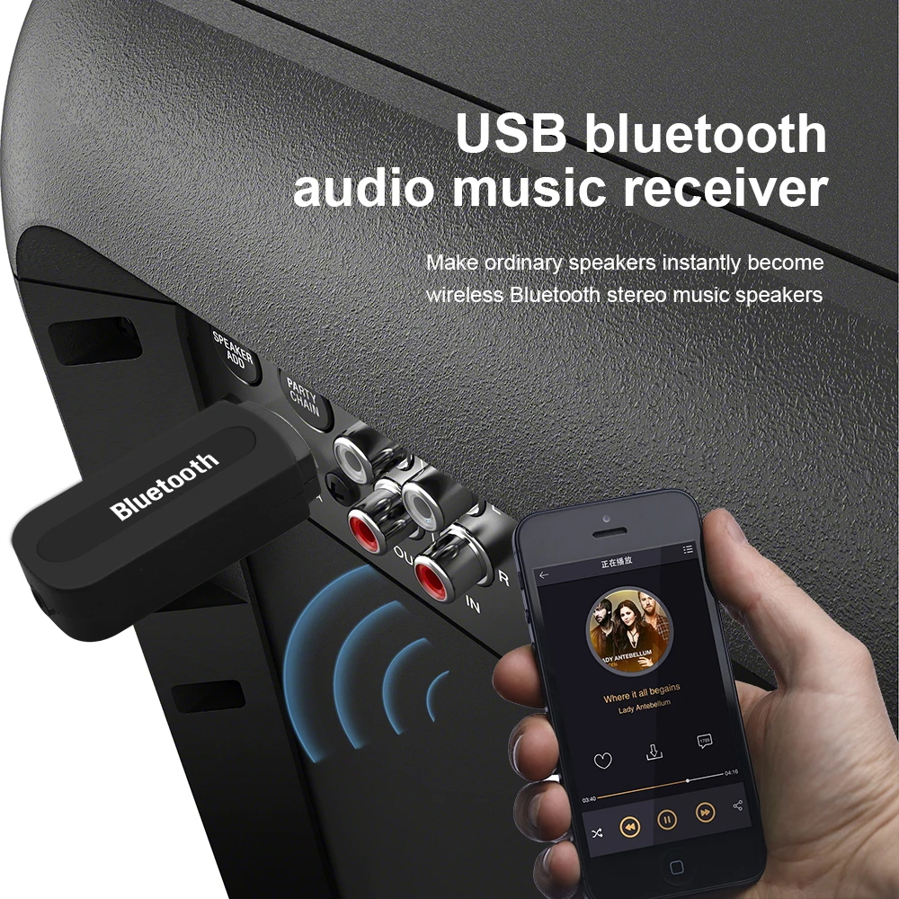 USB автомобильный Bluetooth Aux аудио приемник адаптер 3 5 мм стерео Mp3 музыкальный для ПК