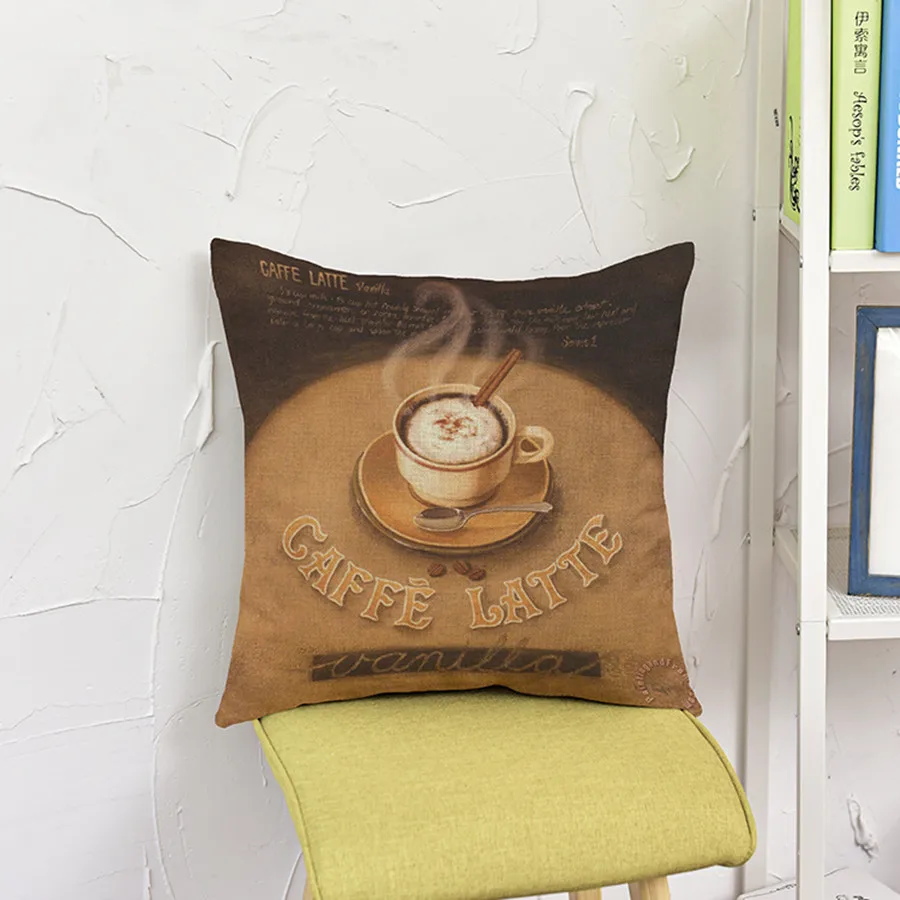 Скандинавский Ретро стиль кофейня постер дизайн диван подушка буквы кофейная