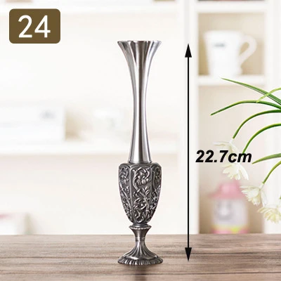 Креативная ваза в стиле ретро, Павлин, металлический сплав, золото/бронза/серебристый, маленькие цветочные вазы, Декор, бутылки, аксессуары для украшения дома - Цвет: A8