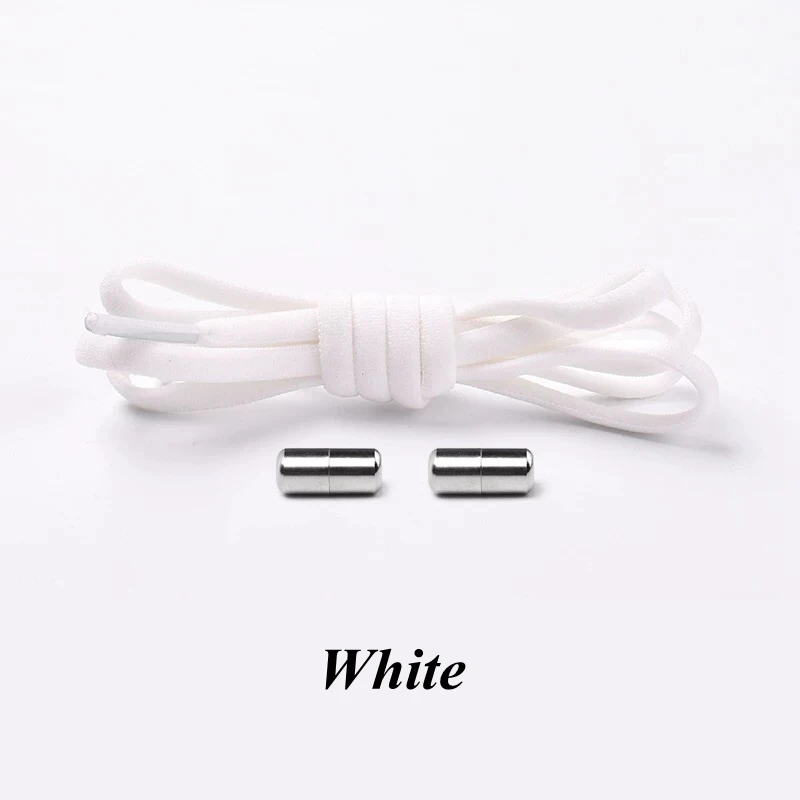 White 19 цветов полукруглые шнурки для обуви, эластичные фиксирующие шнурки для детей и взрослых, кроссовки, быстрая обувь, шнурки для ленивых ботинок, шнурки, 1 пара - Цвет: White