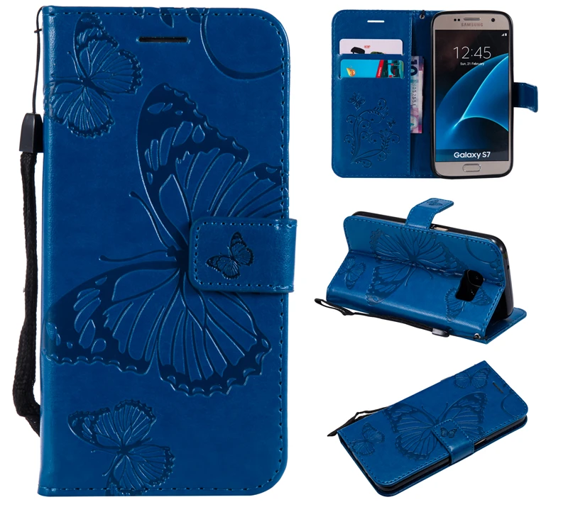 3D бабочка кожаный чехол для samsung Galaxy A6 A8 J4 J6 J8 A3 A5 J3 J5 J7 S8 S9 плюс S7 S6 край S5 S4 S3 Neo Cas