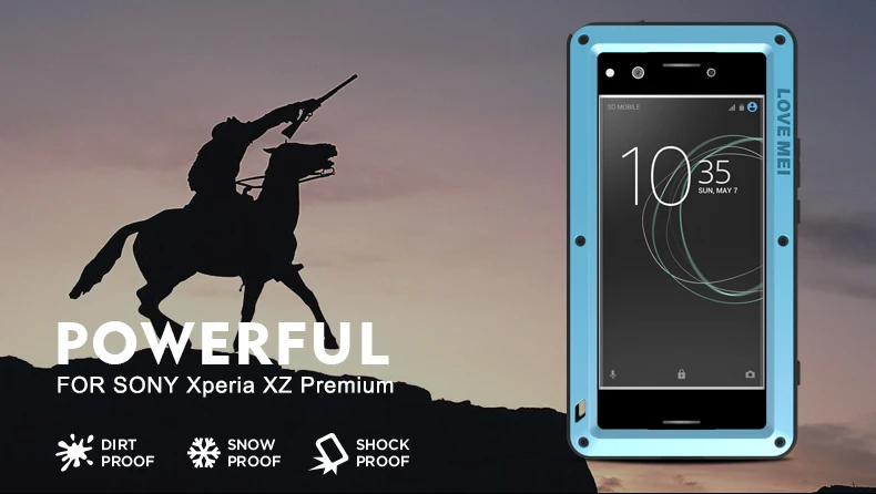 Стекло фильм подарок) для Sony Xperia XZ Премиум g8141 Dual SIM g8142 Дело Любовь Мэй Шок Грязь Доказательство водостойкий металлический Панцири случае
