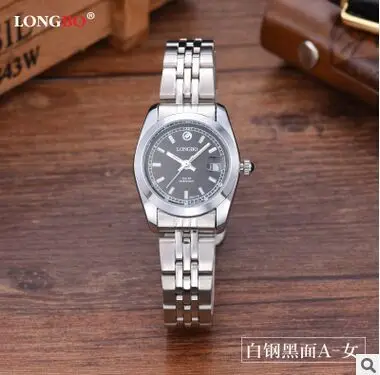 AS Picture For Woman Longbo Топ бренд часы для мужчин полный из нержавеющей стали со стразами кристалл Роскошные пара кварцевые часы модные часы Montre для повседневного использования homme Часы - Цвет: AS Picture For Woman