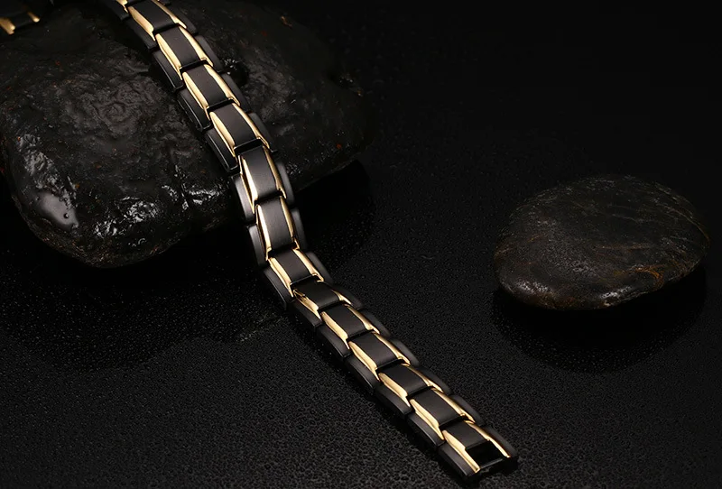 

Men's Health Black Bracelets Bangles Magnetic 316L Stainless Steel Charm Magnets Far Infrared Men Bracelet Jewelry For Man