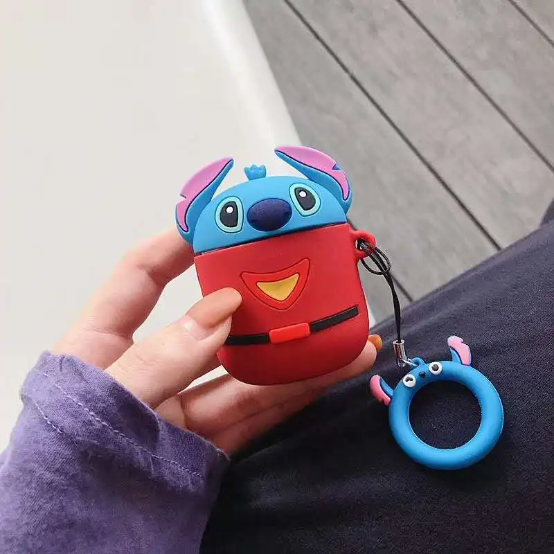 3D чехол для наушников для Airpods 2 чехол силиконовый чехол для наушников с котом для Apple Air pods 1 чехол для Earpods брелок для ключей - Цвет: STT F