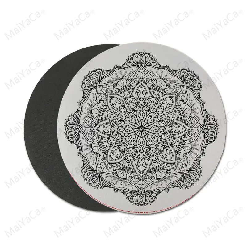 20x20cm MaiYaCa скин Мандала Роза современные Мышь колодки Компьютерные игры Резиновые Круглые Мышь Pad - Цвет: 20x20cm