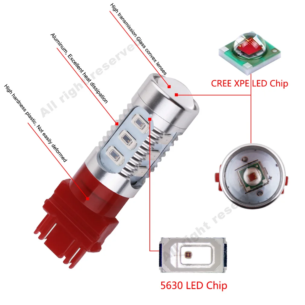 2 шт. 3157 3156 p27/7 Вт 12SMD 5730 + Топ 5 высокой мощности светодиодный Автомобильный