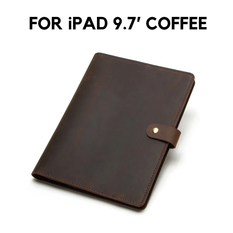For iPad 9.7 Coffee Чехол из натуральной кожи для iPad 9,7 5 6 Air 1 2 Mini MacBook Pro 9,7 10,5 11 чехол для планшета чехол-подставка с карманом для карт - Цвет: For iPad 9.7 Coffee