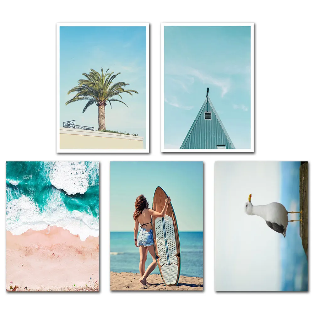 Картина с изображением Морского Пейзажа кокосовое дерево картина на стену пляже