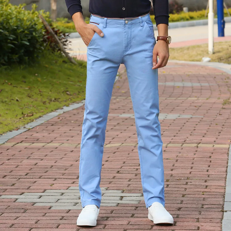 New Cotton Casual Pants Men's Summer Thin Youth Slim Korean Trend Joker Stretch Straight Long Men |