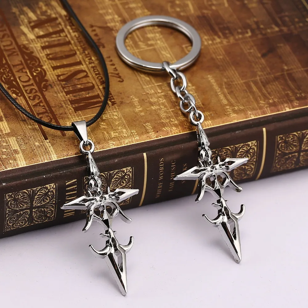 Горячая Распродажа FATE Stay Night Saber кожаное металлическое ожерелье с перекрестным
