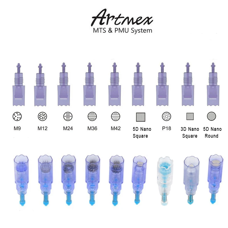 

10 шт. M9/M12/M24/M36/M42/P18/Nano замененные картриджи для Dr. pen A3 Artmex v3 v6 v8 V9 v1 Антивозрастные микро-иглы derma ручка