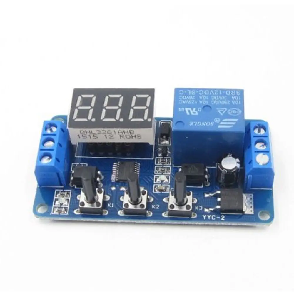 Digital LED Display Time Delay Relay Module Board DC 12V/24V Control Programmable Timer Switch Trigger Cycle With Case | Обустройство