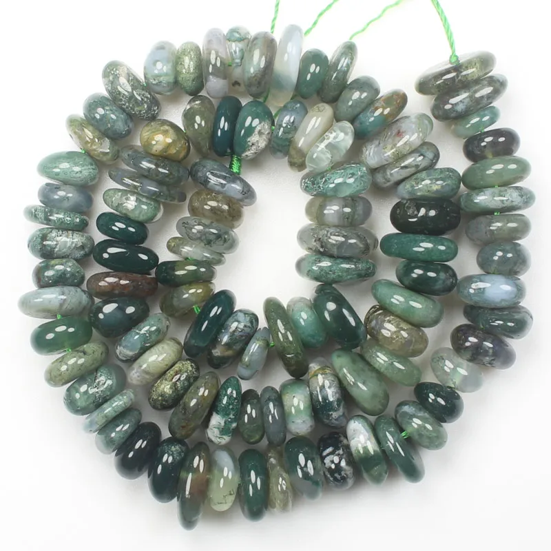 Grass Agate Бусины из натурального камня 15 дюймов, нестандартный Rondelle 9-12 мм Sunstone, Aquamarines, апатит, гранат, для изготовления ювелирных изделий своими руками - Цвет: Grass Agate