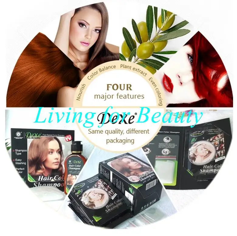 Dexe бренд каштановая темно русая краска для волос крем женщин и мужчин коричневый цвет шампунь 25 мл * 10
