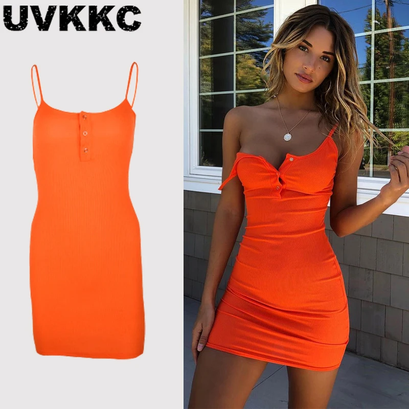 Uvkkc женское сексуальное платье 2019 летнее Vestido без рукавов с глубоким v образным