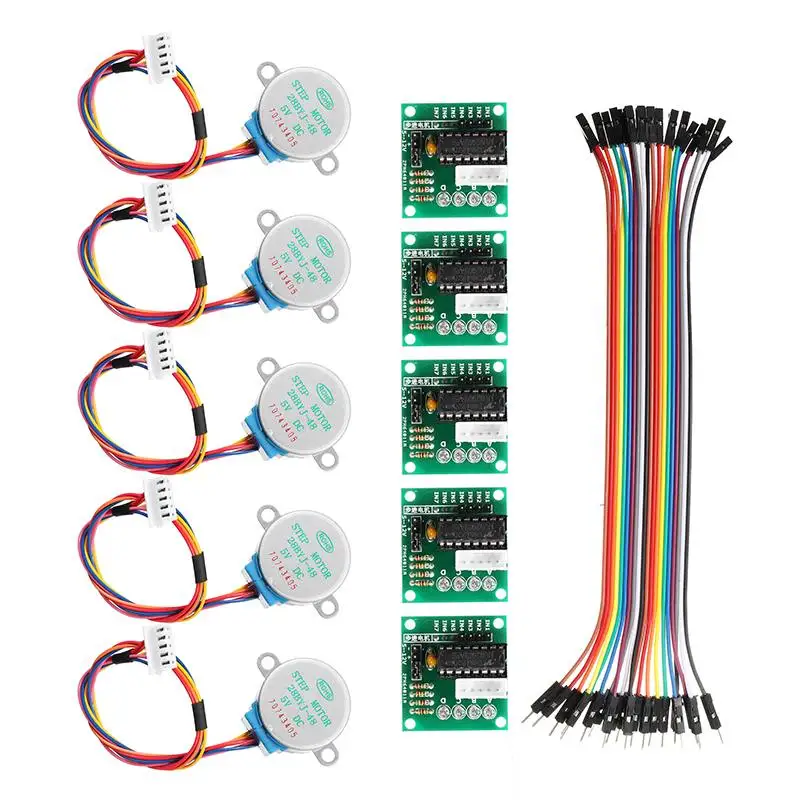 5 шт. 5 в шаговый двигатель с ULN2003 драйвер платы Dupont кабель для Arduino понижающий Шаг Мотор шестерни шаговый двигатель 4 фазы