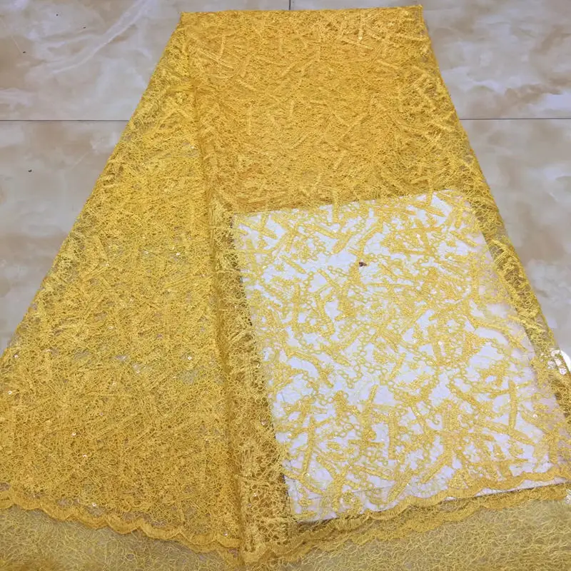 

2018 Fine French lace fabric with sequins, African gauze lace fabric