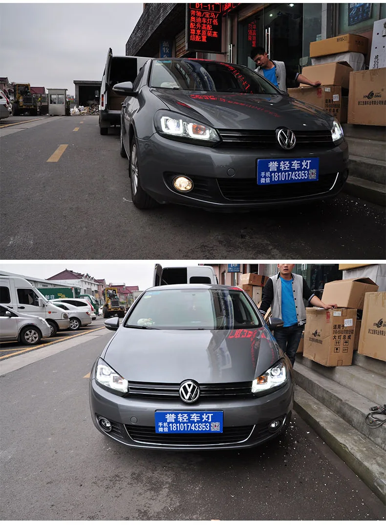 Автомобиль Стайлинг для VW Гольф 6 GTI фары 2010-2012 Гольф mk6 GTI светодиодный фар DRL Объектив Двойной Луч h7 Ксеноновые bi Xenon объектива