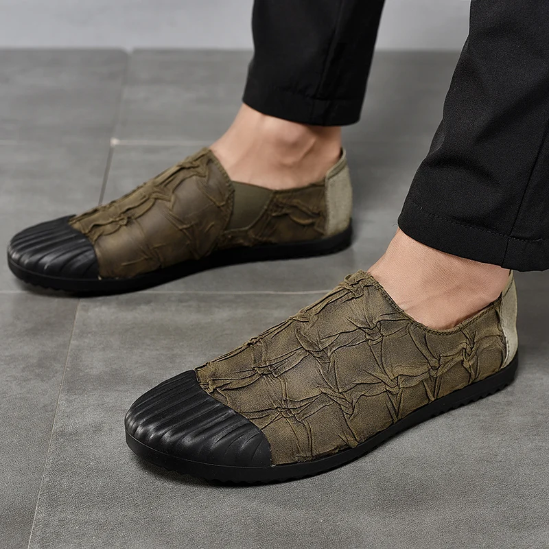 Мужские кожаные лоферы на каждый день мягкие удобные мокасины в стиле ретро для