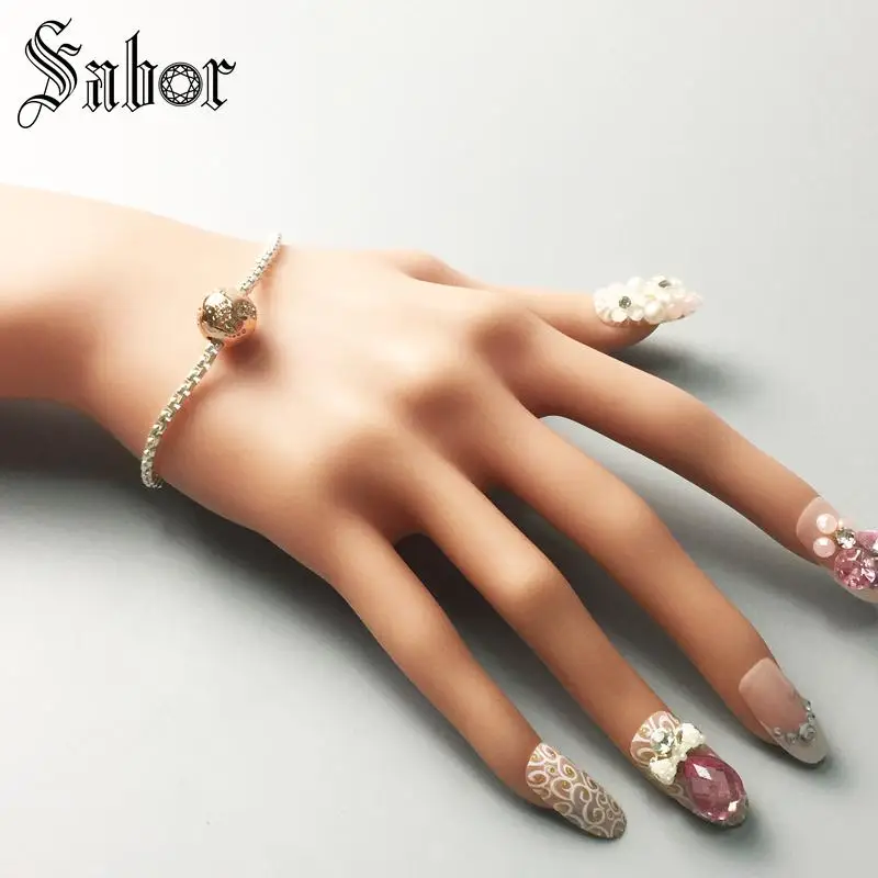 Ювелирные изделия DIY бисер детский отпечаток розового золота цвет серебряный