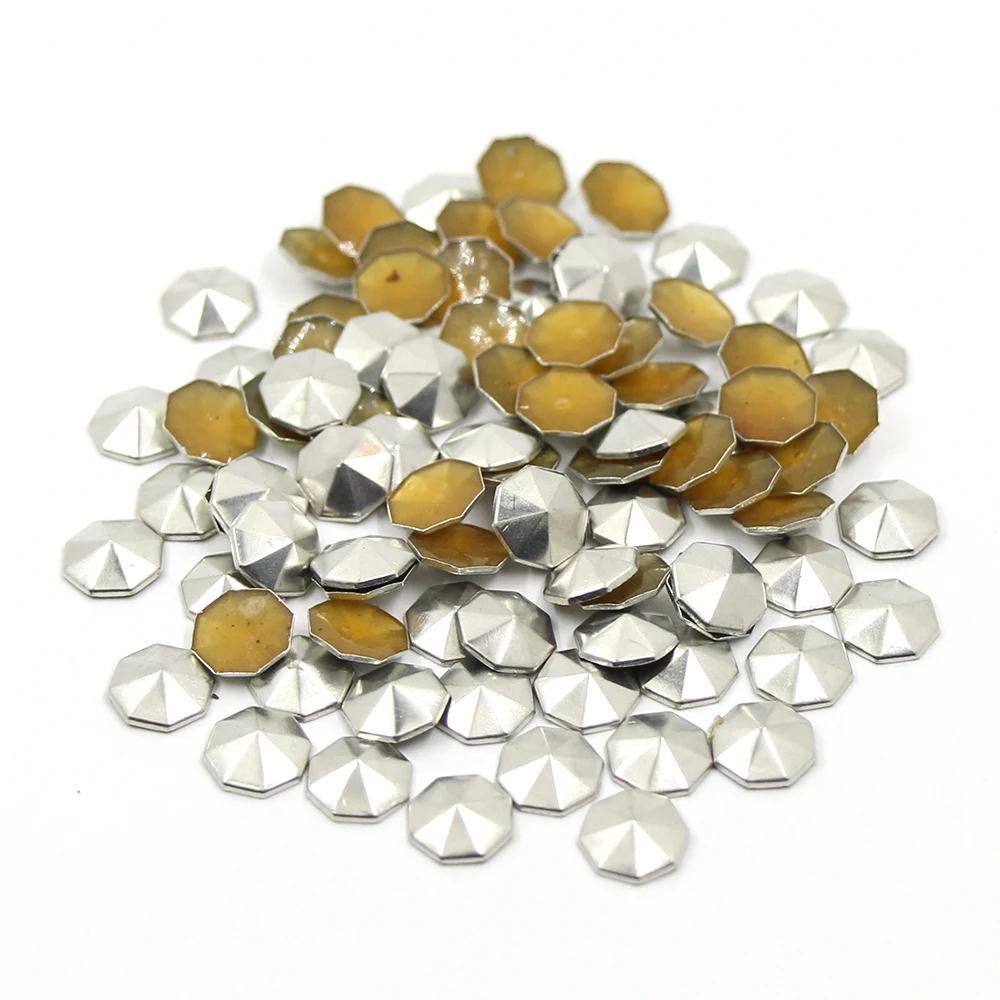 Многоугольные заклепки горячей фиксации 100 шт. медные стразы железные для одежды