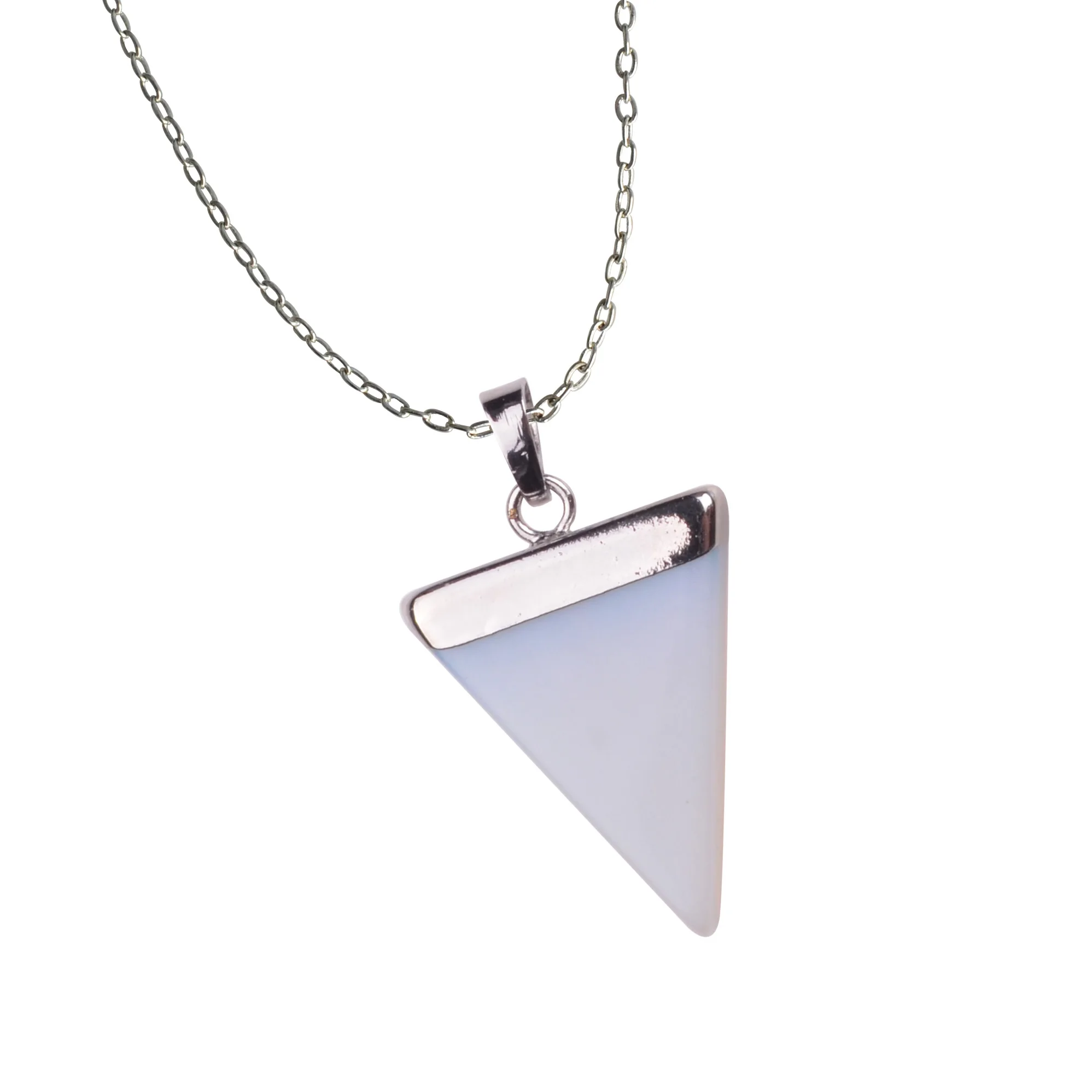 Последние геометрические красочные ожерелье с природным камнем Треугольный