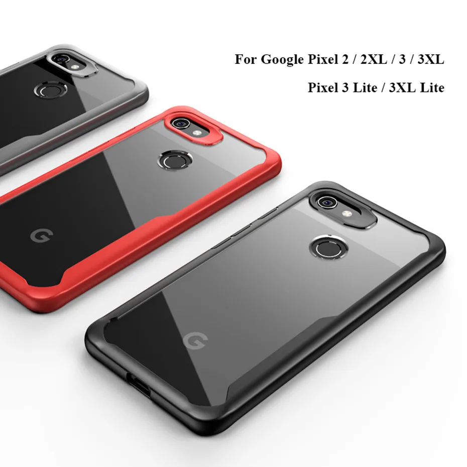 For Google Pixel 2 2XL 3 XL Case Luxury Slim Soft Silicone Frame Transparent PC Back Cover 3a 3XL Lite Coque |