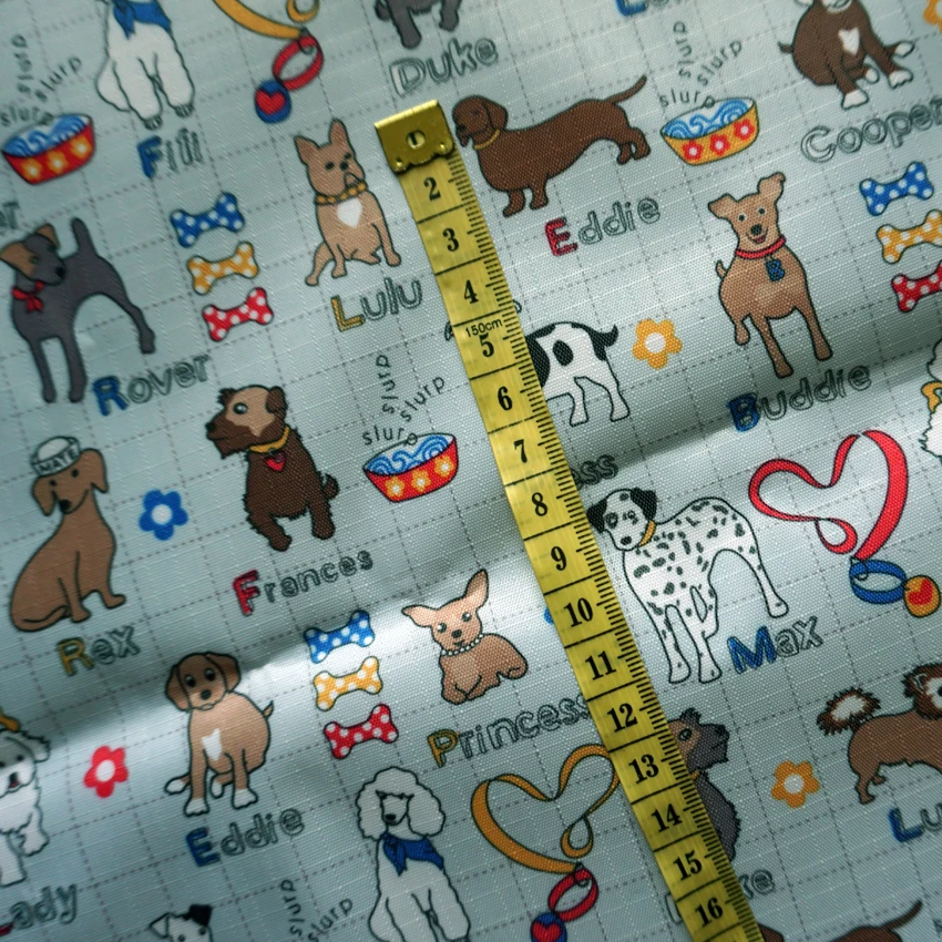 

Cartoon puppy PVC check printed Oxford fabric waterproof fabric