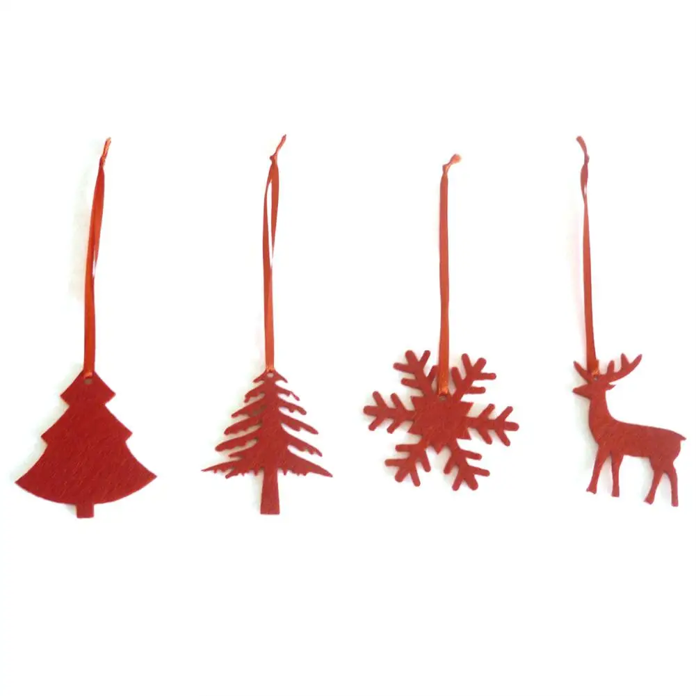 10 шт. Рождественская елка Лось Снежинка Кулон нетканый Рождественский маленький