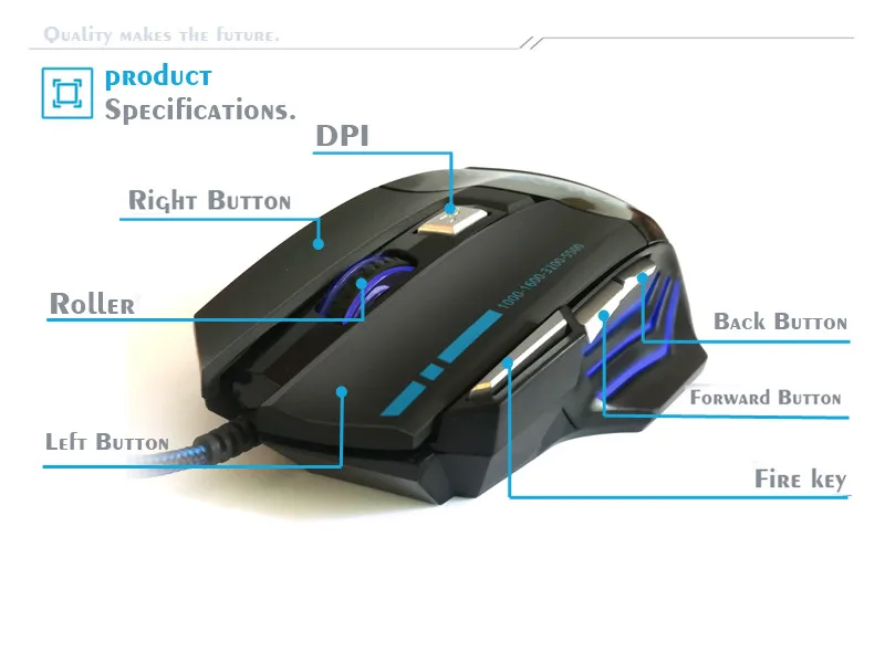 5500 dpi игровая мышь геймерская Проводная компьютерная мышь для Pro gamer 7 кнопок светодиодный USB оптическая мышь sem fio Прямая поставка