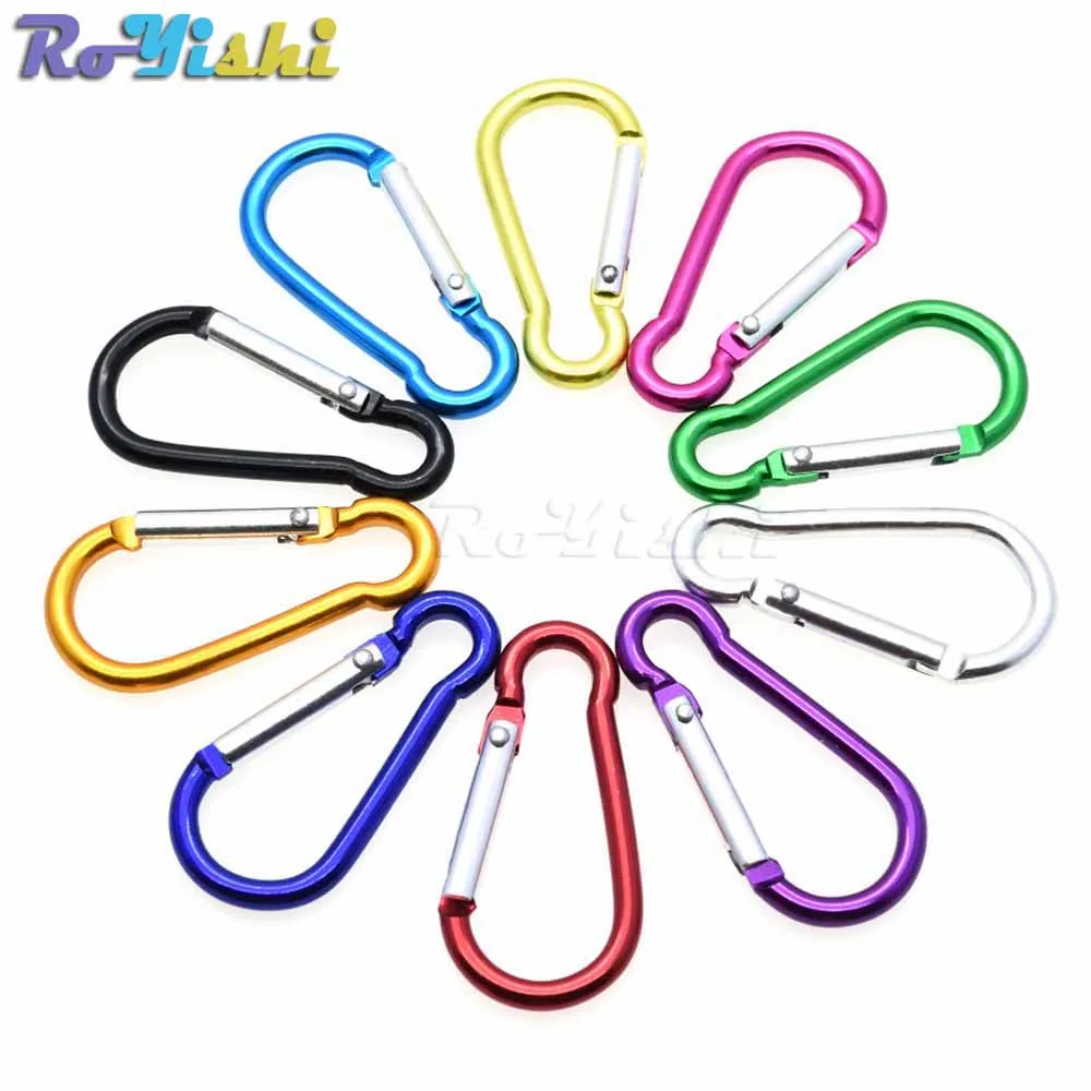 

1000pcs/pack Aluminum Carabiner Snap Hook Keychain For Paracord Outdoor Activities Hiking Camping 10 Colors