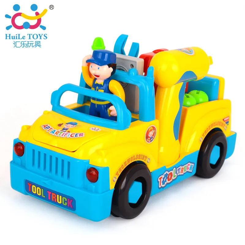 Baby Toys Car Tool Sets Vehicles Bump'n'Go Toy Truck with Electric Drill Various Tools Lights Music for Children Gift |