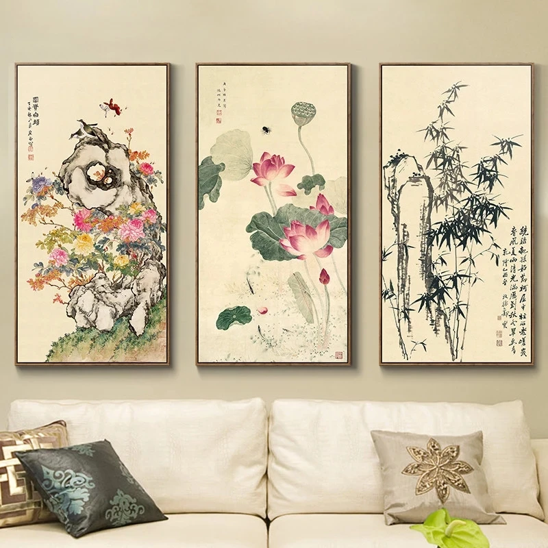 Настенный Цветок Лягушка Zou Dongsheng сезоны современных китайских картин роспись