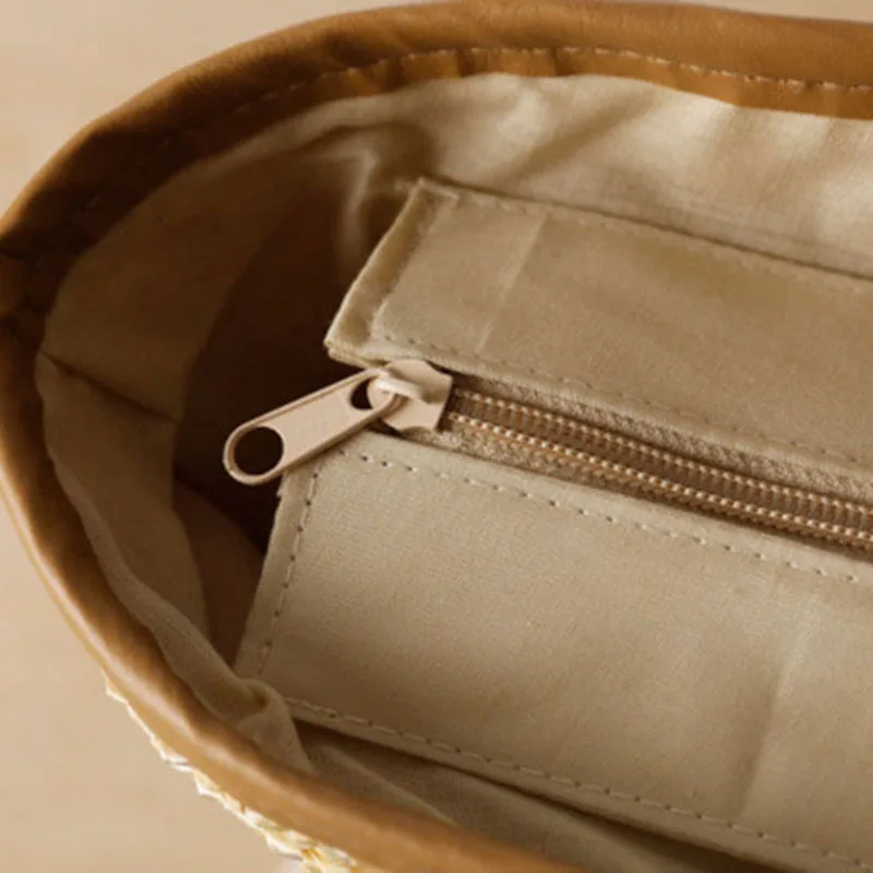 Женская пляжная сумка в полоску плетеная ручная соломенная большая Сумка из