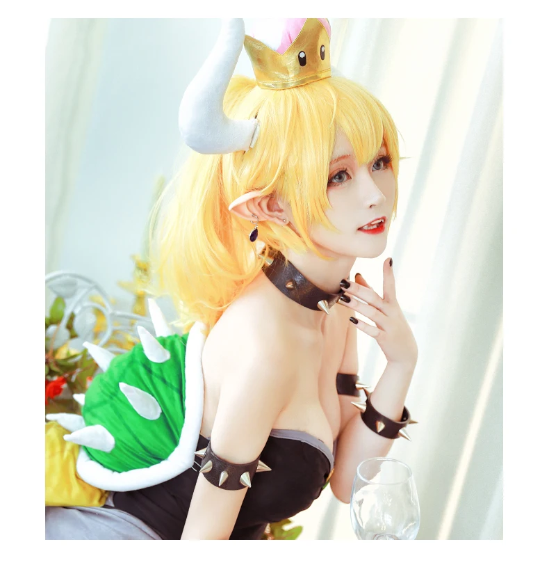 Super Mario Bowsette принцесса косплэй костюм полный наборы для ухода за кожей с платья