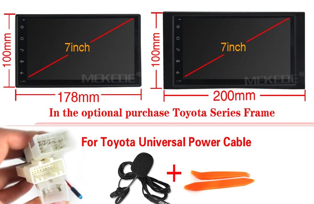 for toyota cable Android 8,1 автомобильный мультимедийный плеер четырехъядерный универсальный gps радио gps стерео аудио плеер для nissan no dvd TDA7851 - Цвет: for toyota cable