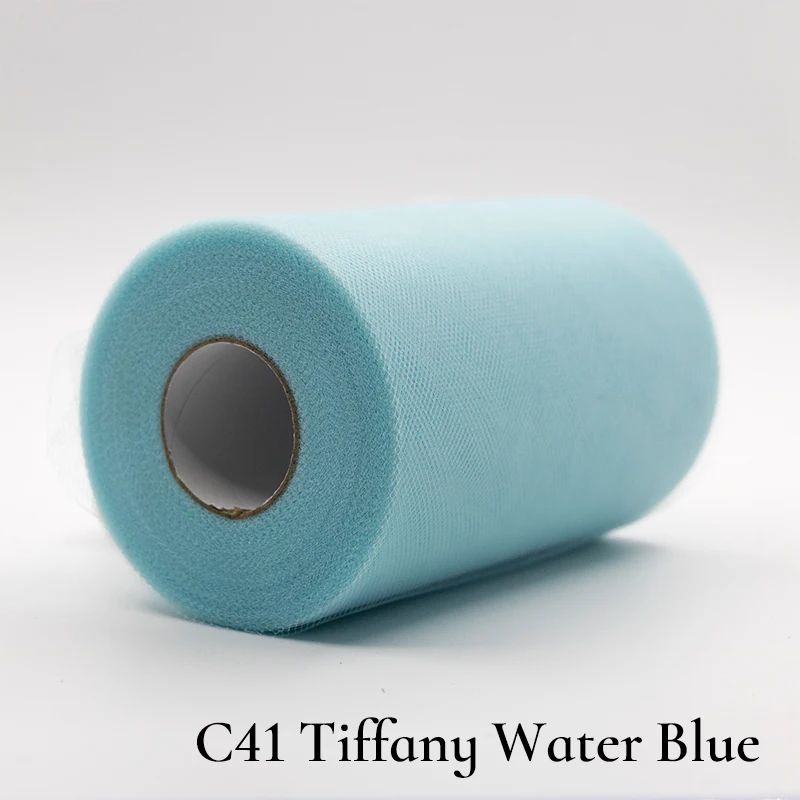 41Tiffany Water Blue Рулон тюля, 100 ярдов, органза, свадебное украшение, пачка для детского душа, рулон тюля, 15 см, украшение для вечеринки и мероприятий, декор для помолвки - Цвет: 41Tiffany Water Blue